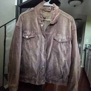 Free People Pink Velvet Jacket